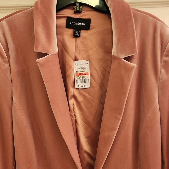 Le Chateau Women's Pink Velvet Blazer - Picture 3 of 5